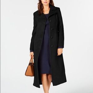 Ann Klein Single-Breasted Maxi Coat